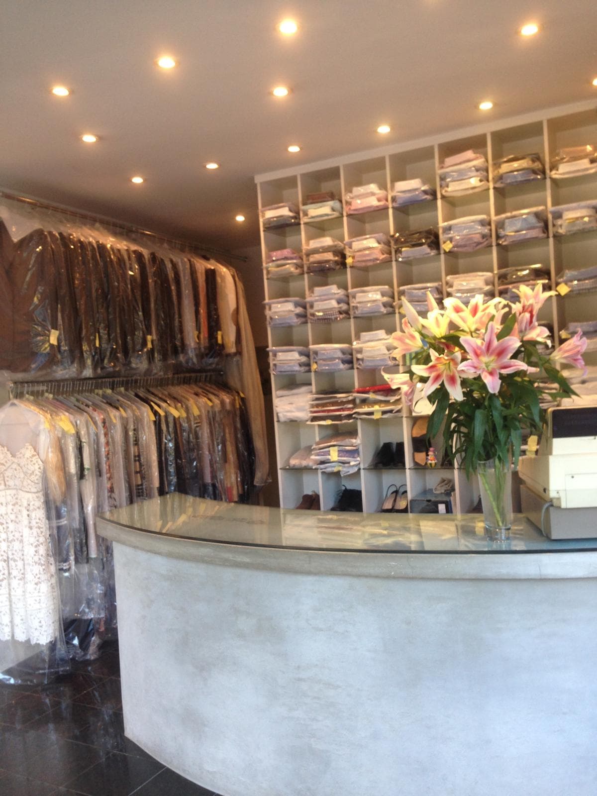 Inside L'Unique Expert Dry Cleaners on Hamilton Close, St John's Wood NW8